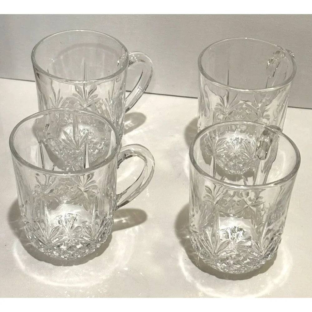 Muldale Crystal Coffee Glasses With Handles Dishwasher Safe Mulled Cider‎ Mugs
